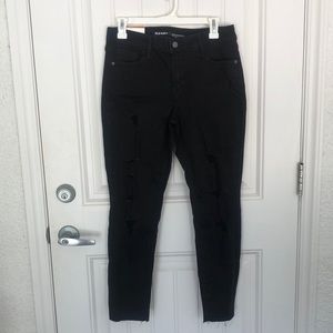 Skinny black jeans with cut outs